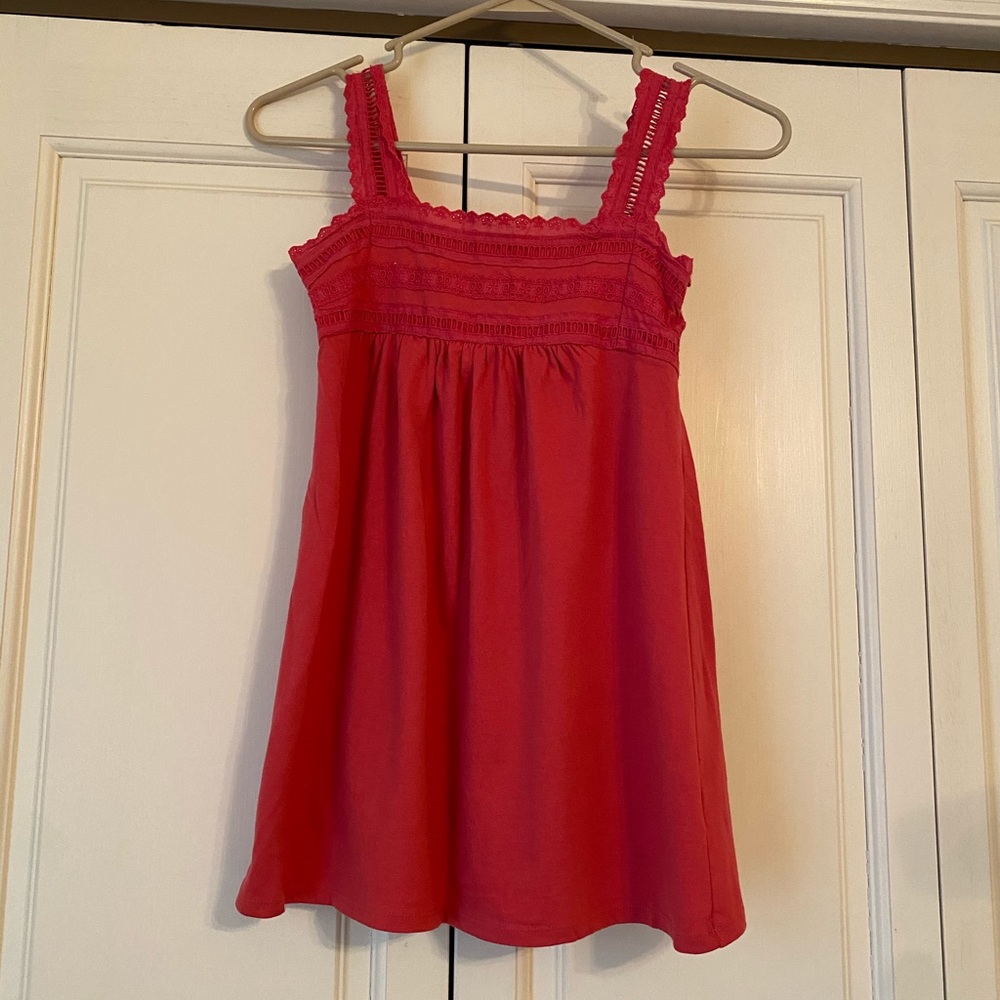 Gap Hot Pink Oversized Tank/Tunic Lace Detail XL